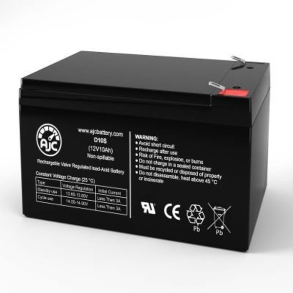 AJC CyberPower SmartApp PP1500SWT2 UPS Replacement Battery 10Ah, 12V, F2, Battery Clerk, Mfr#: AJC-D10S-F-2-195309